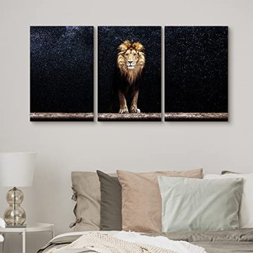SIGNFORD Lion Portrait Canvas Wall Art Set - 3 Panels
