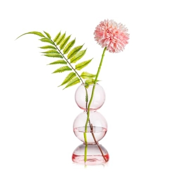 Glasseam Cute Pink Flower Vase for Elegant Home Décor