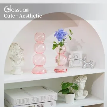 Glasseam Cute Pink Flower Vase for Elegant Home Décor