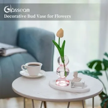 Glasseam Cute Pink Flower Vase for Elegant Home Décor