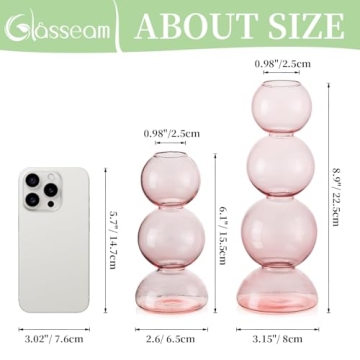 Glasseam Cute Pink Flower Vase for Elegant Home Décor