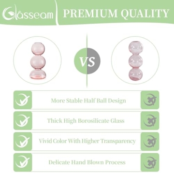 Glasseam Cute Pink Flower Vase for Elegant Home Décor