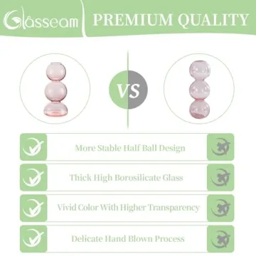 Glasseam Cute Pink Flower Vase for Elegant Home Décor