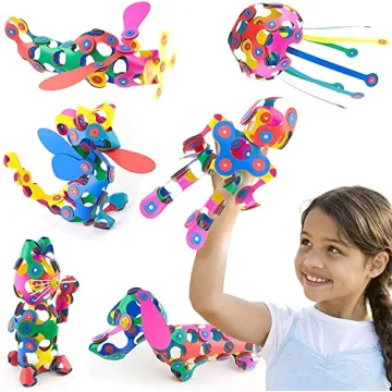 Clixo Super Rainbow, 60 Piece Pack - A Versatile, Travel Friendly Magnetic Building Toy, Flexible De...