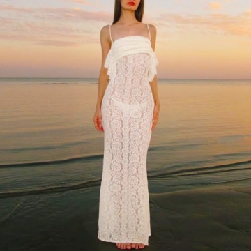 Lace Maxi Dress for Women Stylish Beach Coverup