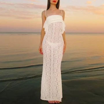 Lace Maxi Dress for Women Stylish Beach Coverup