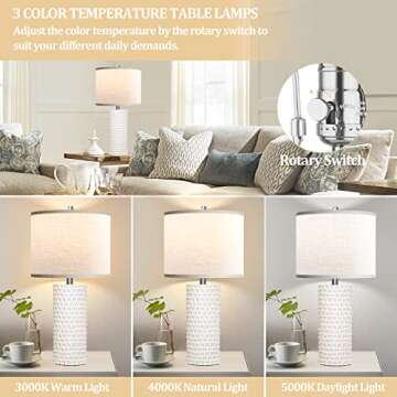 Elegant Ceramic Table Lamps for Living Room Bedroom