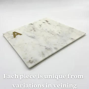 Personalized Marble Cheese Board with Brass Initial