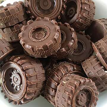 Mity Rain 3D Round Tire Fondant Mold-Truck Wheel Shape Silicone Mold for Sugarcraft Cake Decoration, Chocolate, Candy, Polymer Clay, Soap, Jelly etc-Set of 4