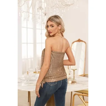 Womens Sexy Sequin Tops for New Year’s Eve Events