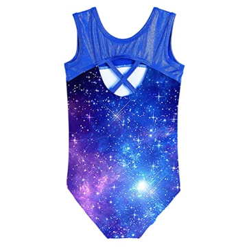 TFJH E Blue Galaxy Girls Gymnastic Leotard - Perfect Fit