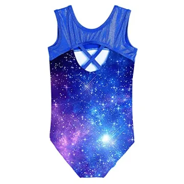 TFJH E Blue Galaxy Girls Gymnastic Leotard - Perfect Fit