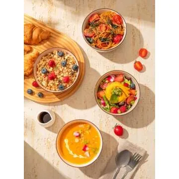 Sweese Ice Cream Bowls - 10 Oz Dessert Bowls Set of 6, Blue Ceramic Bowls for Kitchen, Snack Bowls for Cereal, Soup, Rice, Dishwasher & Microwave Safe, Multicolor, Cool Assorted Colors