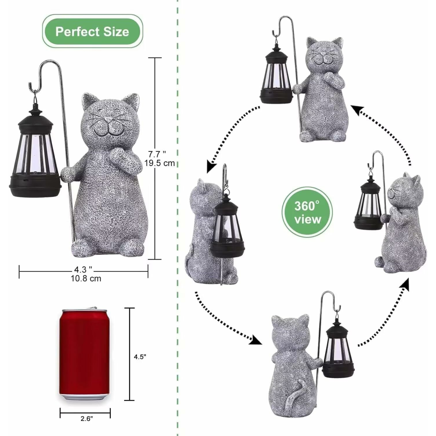 Solar Cat Garden Statue - Lantern Art for Garden Lovers