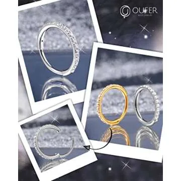 OUFER Shiny 20G Nose Rings - Hypoallergenic Nose Hoop