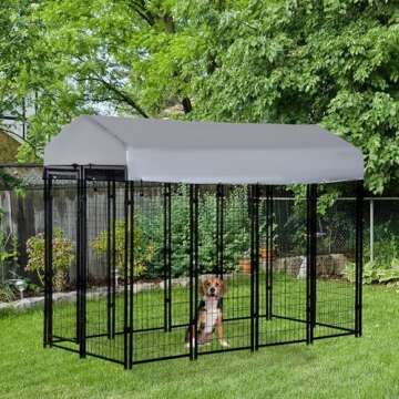 PawHut 8' x 4' Outdoor Dog Kennel - Spacious & Weather Resistant