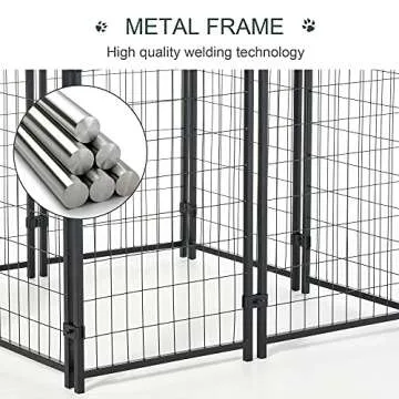 PawHut 8' x 4' Dog Kennel with Lockable Door and Canopy