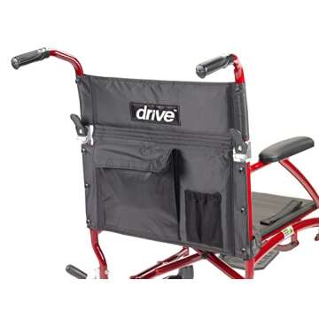 Lightweight Folding Transport Wheelchair for Adults