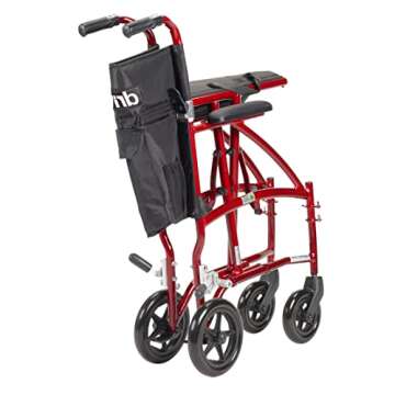 Lightweight Folding Transport Wheelchair for Adults