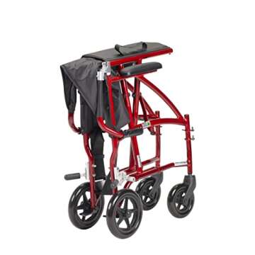 Lightweight Folding Transport Wheelchair for Adults