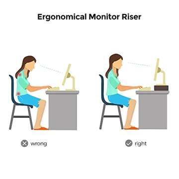 SONGMICS Monitor Stand Riser with Storage Organizer Office Computer Desk Laptop Cellphone TV Printer Stand Desktop Container Bamboo Wood Natural ULLD201
