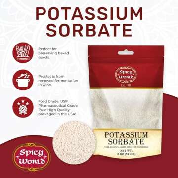 Spicy World Potassium Sorbate 2 Oz Wine Stabilizer and Preservative
