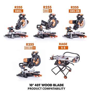 Evolution Power Tools 10BLADEWD 10-Inch Wood Cutting Blade with 1-Inch Arbor