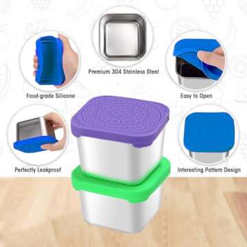 HyStarsigo Kids Snack Containers - Leak Proof & Portable