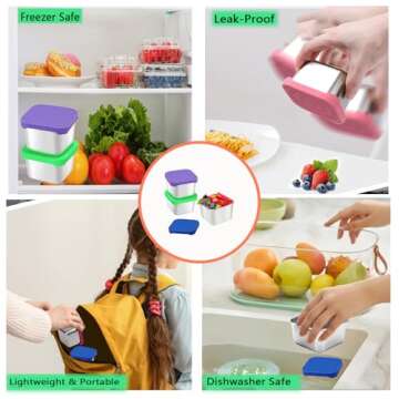 HyStarsigo Kids Snack Containers - Leak Proof & Portable