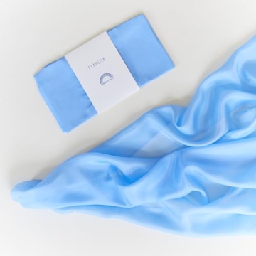 Sarah's Silks Sky Blue Playsilk - 100% Silk, Montessori and Waldorf Toys, Bright Colored Play Scarve...