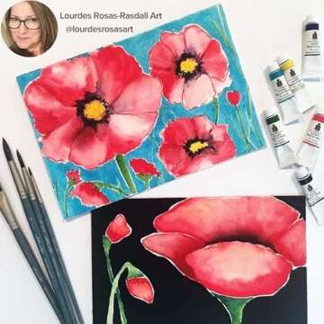 Creative Mark Artist Paint Brush Set - Mimik Synthethic Squirrel Short Handle Paint Brushes - Assorted Sizes - Try Me Pack - 5 Pieces