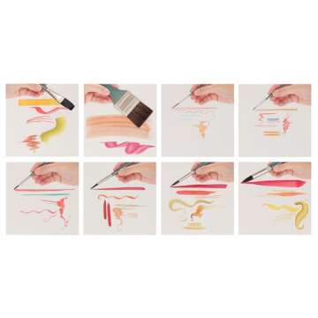 Creative Mark Artist Paint Brush Set - Mimik Synthethic Squirrel Short Handle Paint Brushes - Assorted Sizes - Try Me Pack - 5 Pieces