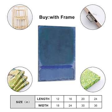 Captivating Mark Rothko Green on Blue Canvas Art Poster