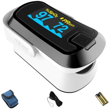 Mibest OLED Pulse Oximeter - Portable O2 Meter with Dual Color Display