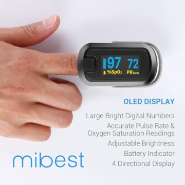 Mibest Accurate OLED Finger Pulse Oximeter 4-Mode Display