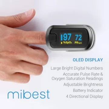Mibest Accurate OLED Finger Pulse Oximeter 4-Mode Display