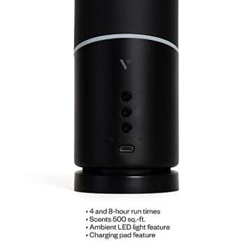 Vitruvi Move Cordless Diffuser for Essential Oils | Ultrasonic Essential Oil Wireless Diffuser | Diffusers for Home, Oil Diffuser, Aromatherapy Diffuser - Black (65ml)