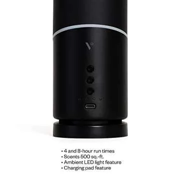 Vitruvi Move Cordless Diffuser for Essential Oils | Ultrasonic Essential Oil Wireless Diffuser | Diffusers for Home, Oil Diffuser, Aromatherapy Diffuser - Black (65ml)