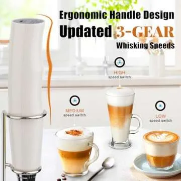 Rechargeable Milk Frother Wand for Lattes and More