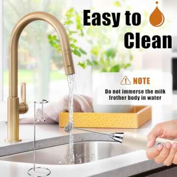 Rechargeable Milk Frother Wand for Lattes and More