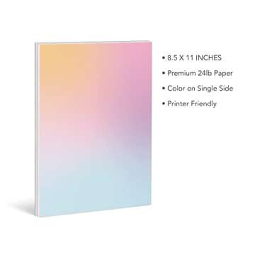 Pastel Gradient Paper Stationery, Aesthetic Paper 8.5 x 11 Inches, 60 Sheets, Colorful Writing Paper...