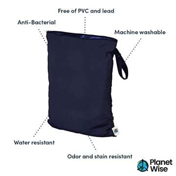 Planet Wise Large Wet Bag | Reusable Wet Bag for Swimsuit, Dirty Diapers, Beach Trips, Or Even Muddy Shoes | Leak Proof Zipper Bag with Snap Handle | 17" x 21", Holds 15 Cloth Diapers (Jelly Jubilee)