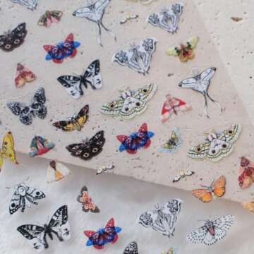 CESTSIREN Vintage Butterfly Nail Art Stickers, Coquette Nail Decals, for Nail Art Design, Self-Adhesive, Nail Accessories for Women,Aesthetic Nail Art Supplies