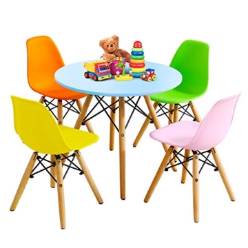 Costzon Kids Table and Chair Set, Kids Mid-Century Modern Style Table Set for Toddler Children, Kids...