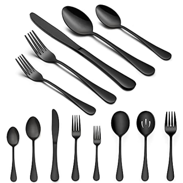 Elegant 23-Piece Black Silverware Set - LIANYU