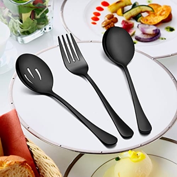 LIANYU 23-Piece Elegant Black Silverware Set for 4