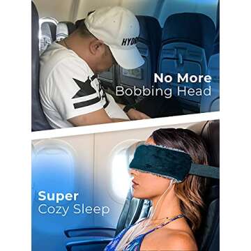 SeatSleeper Travel Pillow Alternative Stops Head Bobbing | Airplane Head Straps and Car Head Support...