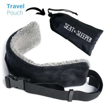 SeatSleeper Travel Pillow Alternative Stops Head Bobbing | Airplane Head Straps and Car Head Support Band Great on Travel Upright | Super Comfy Head & Neck Support | Small & Compact