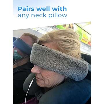 SeatSleeper Travel Pillow Alternative Stops Head Bobbing | Airplane Head Straps and Car Head Support Band Great on Travel Upright | Super Comfy Head & Neck Support | Small & Compact