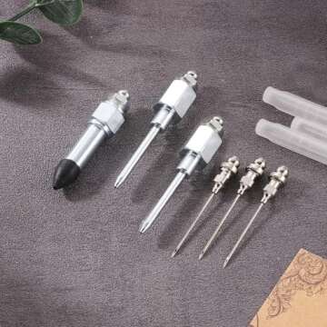 lasuroa 6pcs Grease Gun Accessory Set, Including 3 Grease Needle Nozzle 2 Grease Needle Dispenser 1 Rubber Nipple Adapter Grease Injector Needle Tip Fitting Coupler for Small and Confined Spaces